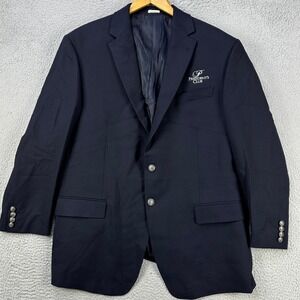 Joseph Abboud 100% Wool‎ Blazer Jacket Sport Coat Mens 48R Navy Reda Fabric NEW